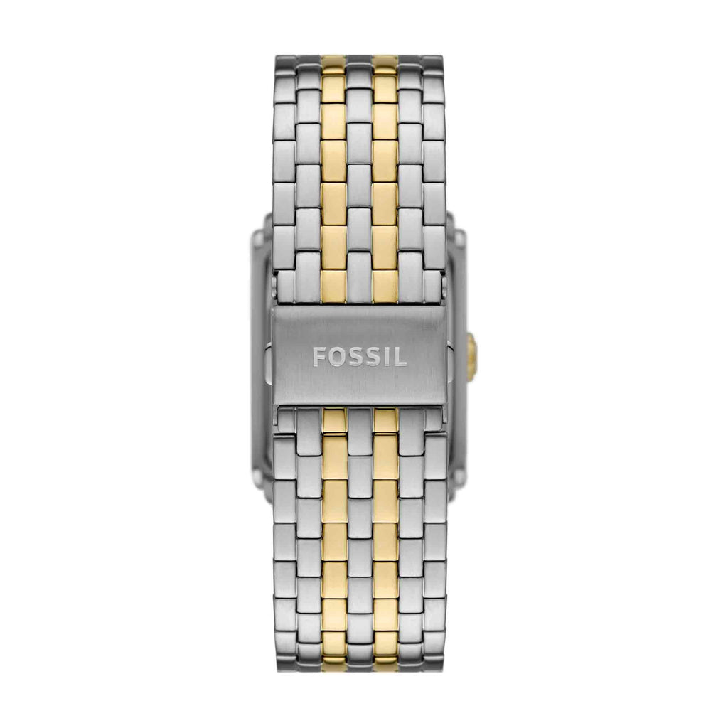 Fossil Men's Carraway Quartz Stainless Steel Three-Hand Watch, Color: Silver/Gold (Model: FS6010)