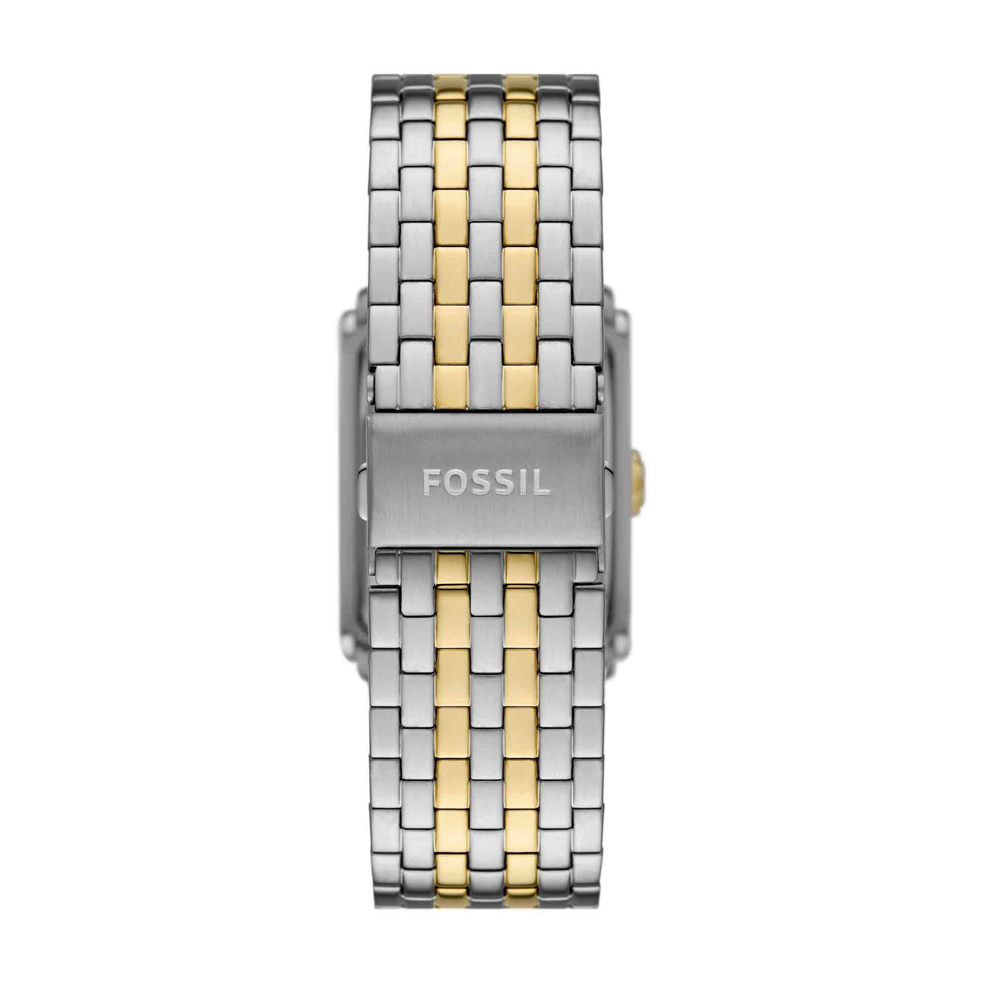 Fossil Men's Carraway Quartz Stainless Steel Three-Hand Watch, Color: Silver/Gold (Model: FS6010)
