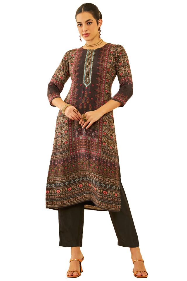 Soch Women Muslin Floral Printed Kurta Set with Cutdana Work