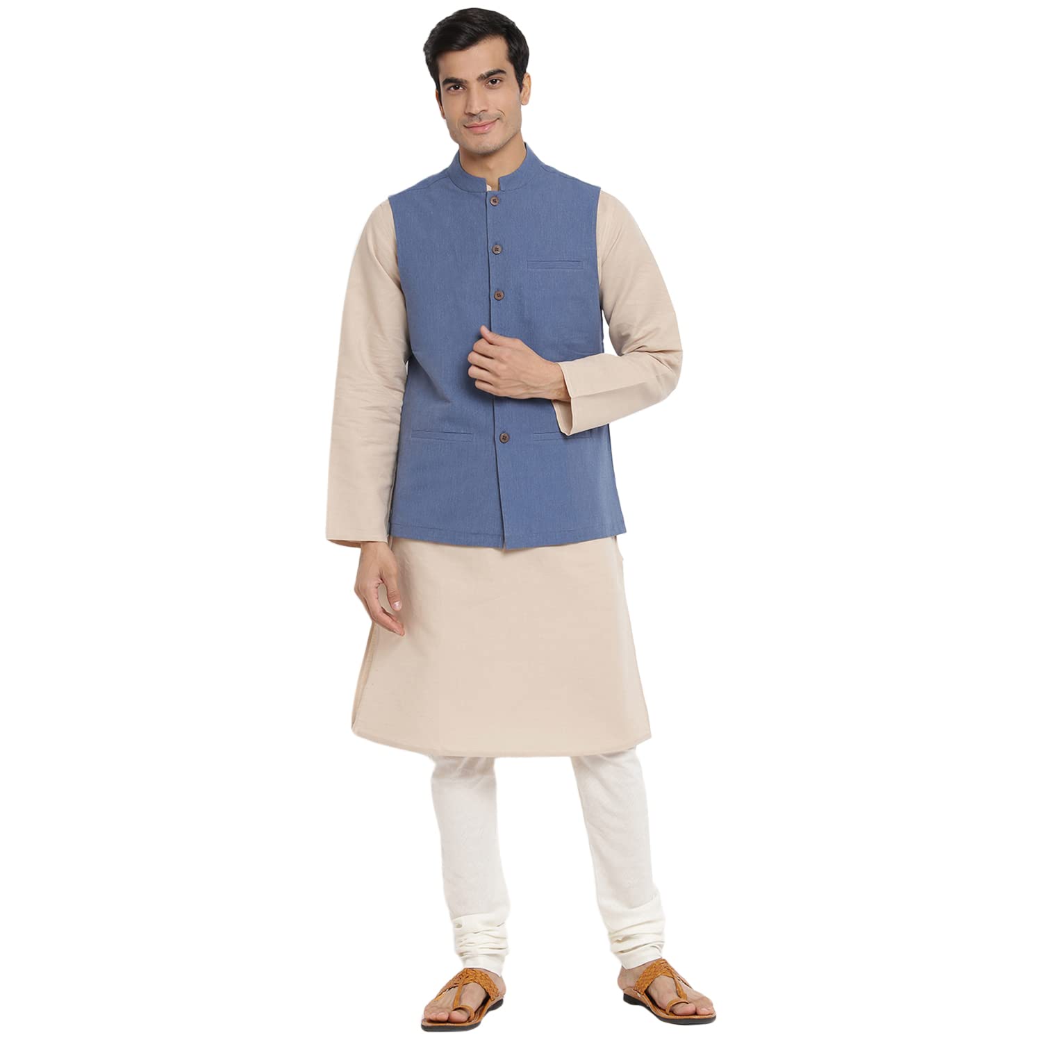 Fabindia Men Firdaus Nehru Jacket Cotton_Xxl