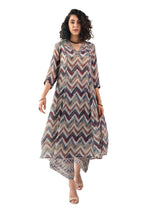 Toochki WomenS Grey Zig-Zag Print Printed Rayon Stitched Salwar Suit Set | Salwar Suit Set For Women | A Line Salwar Suit Set |