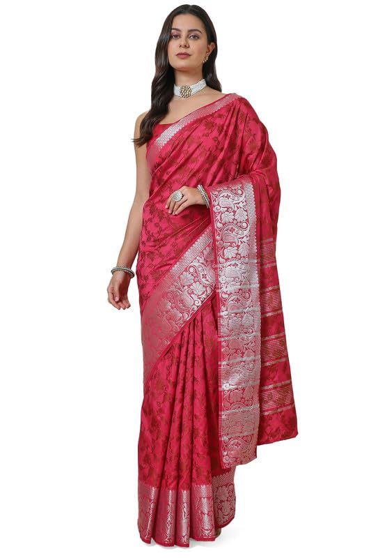 Soch Women Art Silk Floral Saree with Zari Border