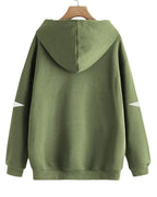 Juneberry Cotton Blend Fleece Regular Fit Elbow Cut Full Sleeve Stylish Hooded Neck Sweatshirt For Women (Jb_W208_Olive)