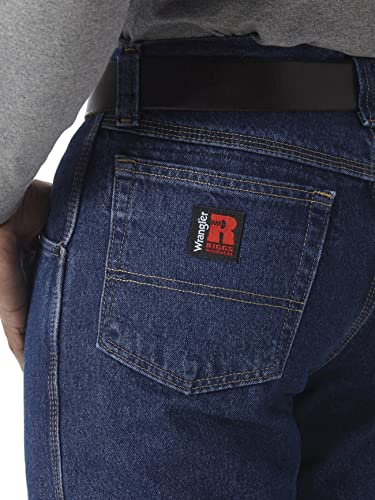 Wrangler Riggs Workwear mens Relaxed Fit Five Pocket jeans, Antique Indigo, 34W x 34L US