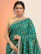 Libas Womens Printed Silk Blend Saree With Blouse Piece