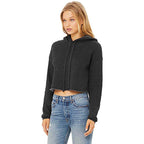 Ladies cropped Fleece Hoodie - PEAcH - S(D0102H7WRTT)