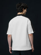 The Souled Store Iron Man: Stark Industries Men and Boys Short Sleeves Collared Neck White Embroidered Cotton Oversized Fit Zipp