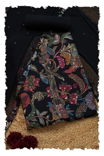 Soch Women Modal Silk Botanical Print Unstitched Dress Material