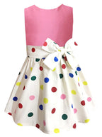 A.T.U.N. (ALL THINGS UBER NICE) Girls Cotton Blend Fit and Flare Knee-Length Casual Dress (GDRS DBW_Rouge-Multi_9-10 Years)
