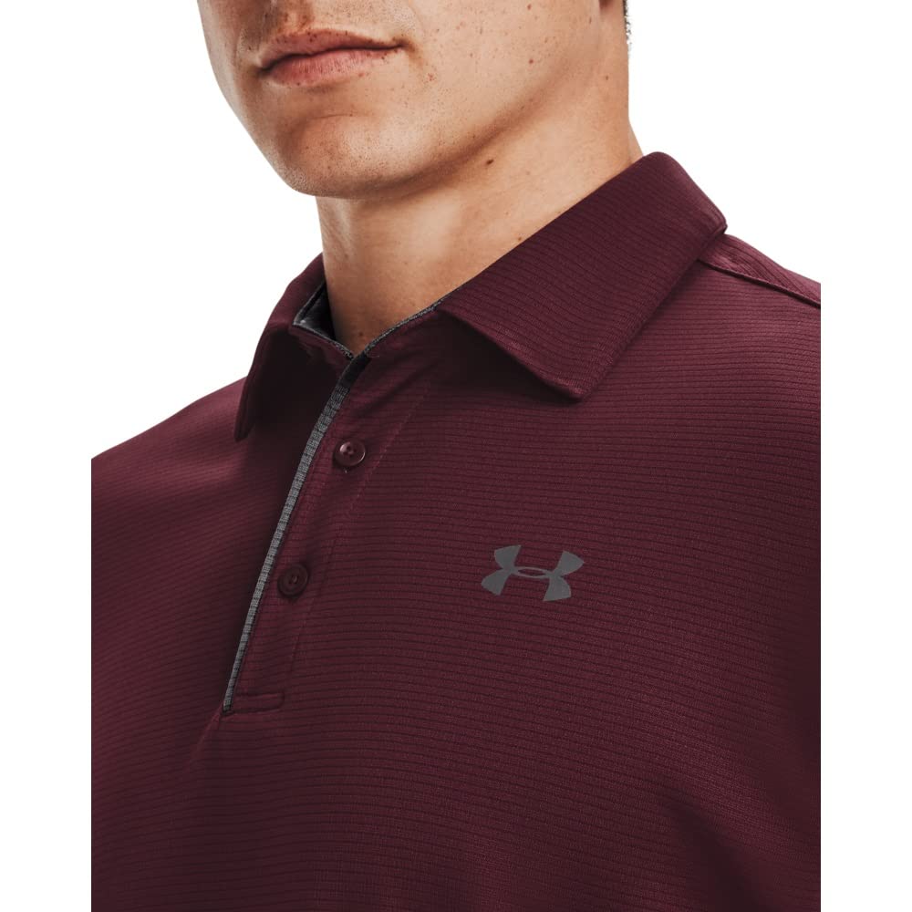 Under Armour Men's Tech Golf Polo, Maroon (609)/Graphite, Large Tall