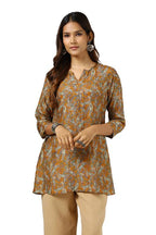 Soch Womens Mustard Viscose Blend Paisley Print Tunic