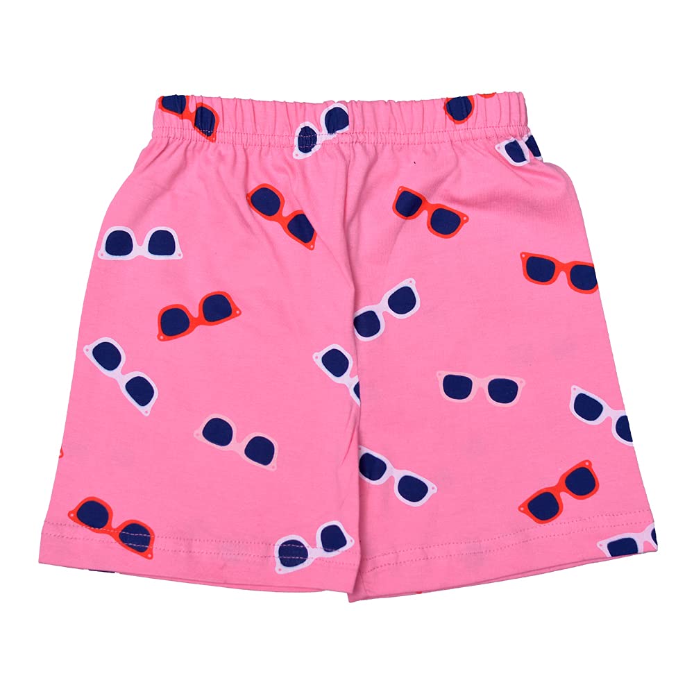 T2F Girls Cotton Printed Shorts(Pack of 5), Assorted, 3-4 Years