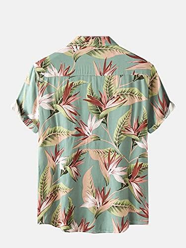 Leriya Fashion Shirt for Men | Tropical Leaf Printed Rayon Shirts for Men | Preppy Short Sleeves | Spread Collared Neck | Perfec