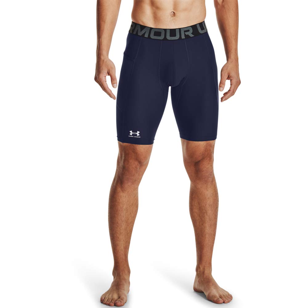 Under Armour Men's HeatGear Pocket Long Shorts, Midnight Navy (410)/White, 4X-Large Tall