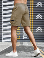 SMOWKLY Mens Cotton Casual Relaxed Regular Fit Camo Cargo Shorts || Drawstring & Elastic Waist Multi Pocket Summer Beach Hiking