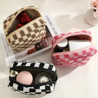LYDZTION 4 PCS Checkered Makeup Bag Cosmetic Bag for Women Checkered Pouch Plaid Makeup Bag for Women Small Makeup Bag Storage B
