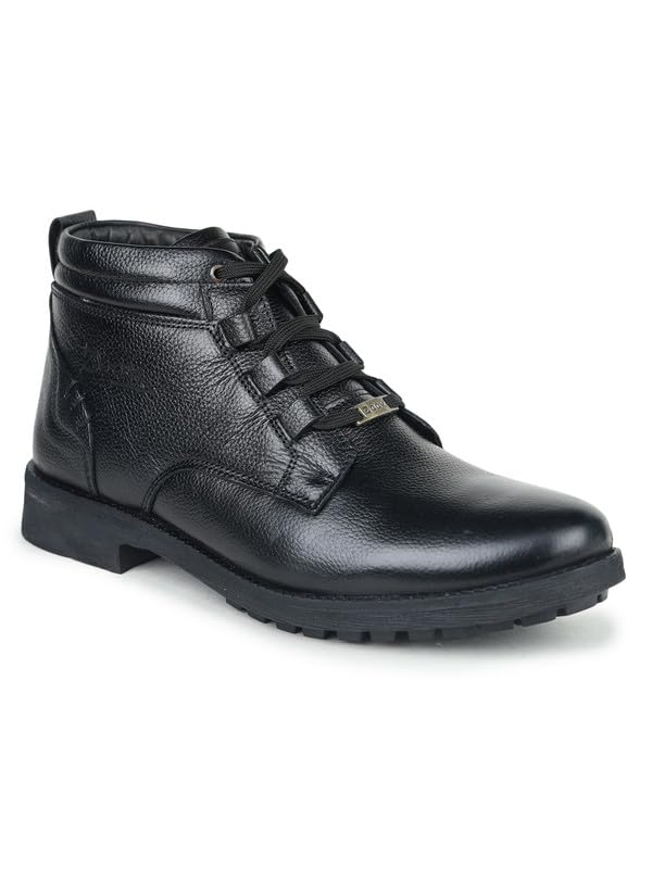 Zoom Shoes Original Tinted Leather High Ankle Shoes For Men ZA4691 | Lace up boots with Durable TPR Sole & Soft Cushioned Insol 6