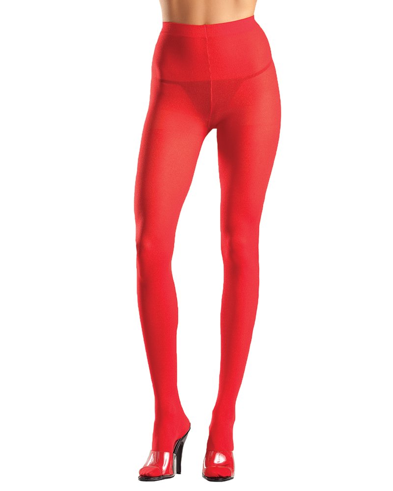 Be Wicked Women's Queen Size Opaque Nylon Pantyhose, Red, Queen Size