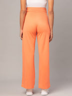 Kotty Womens High Rise Regular Solid Trousers Light Orange