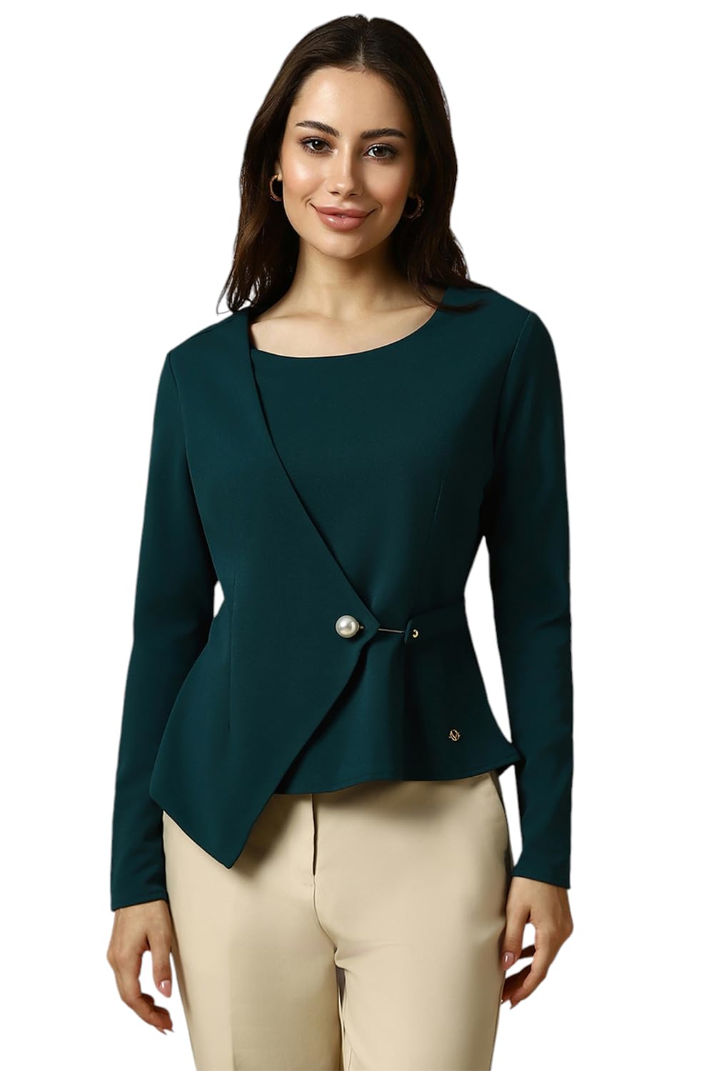 Allen Solly Women Regular Fit Solid Polyester T-Shirt