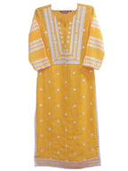 ANNI DESIGNER Womens Cotton Blend Straight Chikankari Embroidered Kurta (STHO-Mustard-NW_L_Mustard_Large)