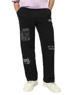 Bewakoof Official DC Merchandise Batman Mens Graphic Print Oversized Fit Terry Trackpants_664126_Black_XL