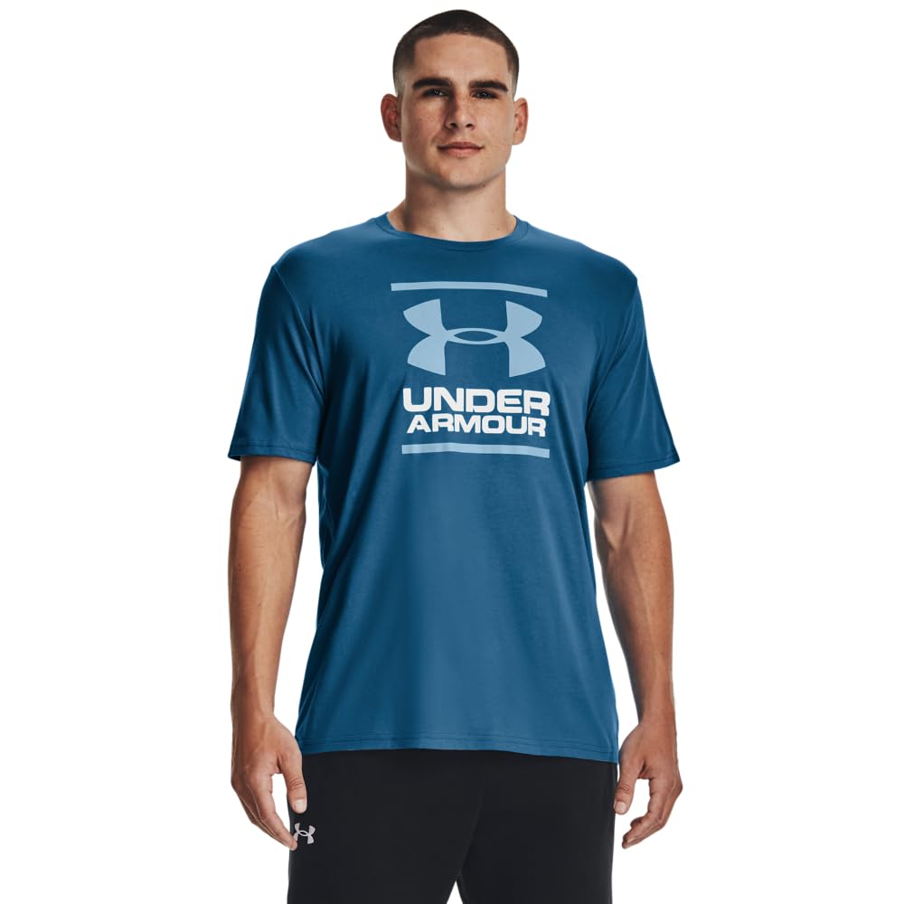 Under Armour Men's Global Foundation Short-Sleeve T-Shirt, (466) Cosmic Blue/White/Blizzard, Small