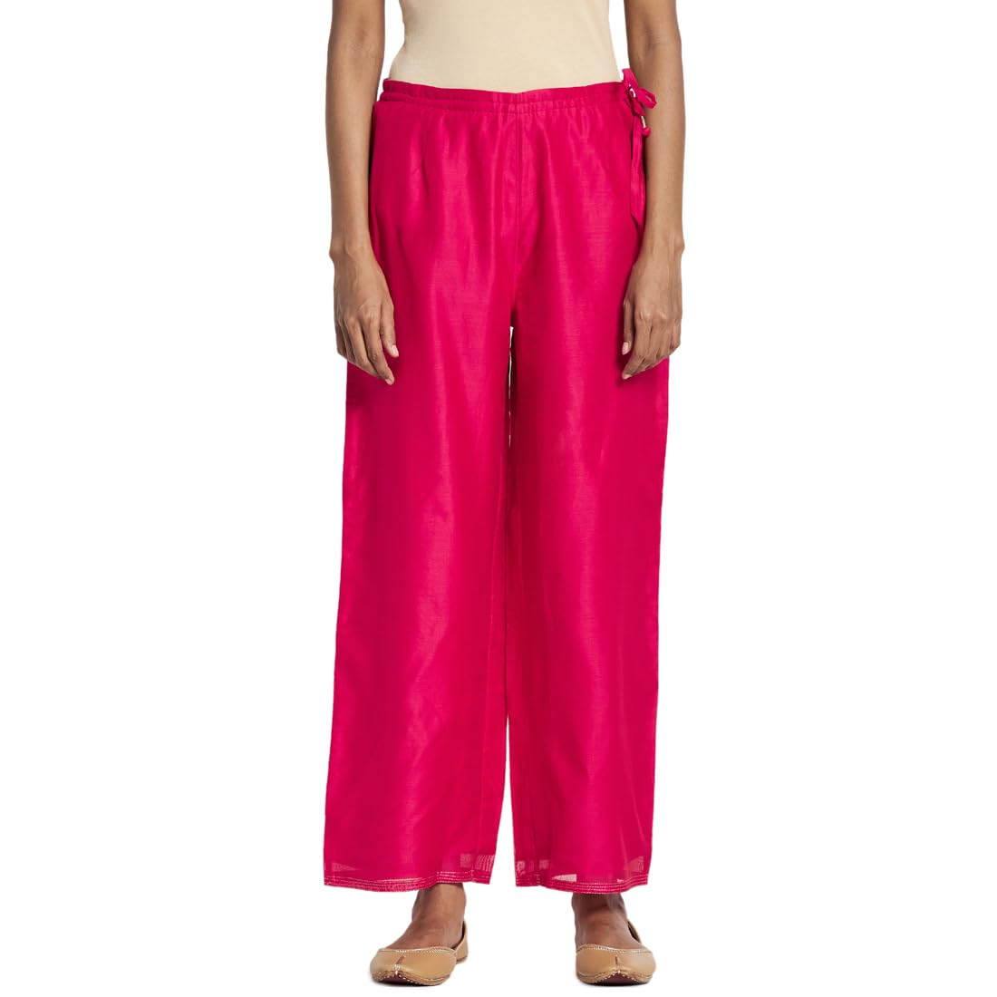 Fabindia WomenS Cotton Silk Regular Pants (102424703_Red