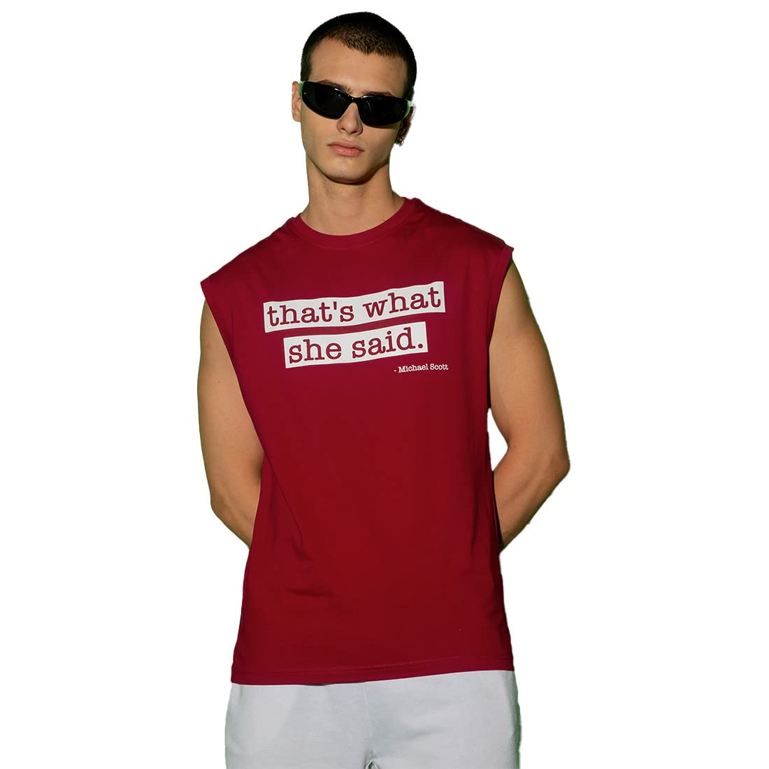 Bewakoof Men Vest 1213101 Red L