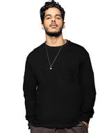 Bewakoof Mens Solid Black Round Neck Full Sleeve Oversized T-Shirt