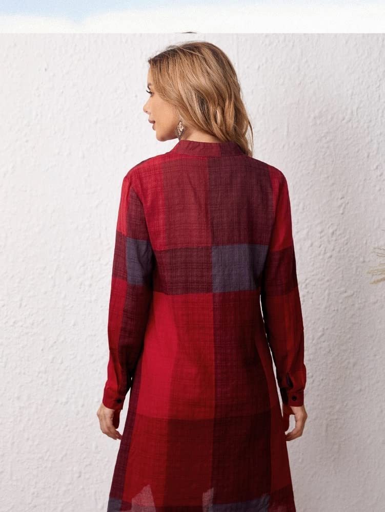 Om Sai Latest Creation Western Dress || Rayon Color Block Half Button Front Dress For Women || Long Cuff Sleeve & Stand Collared