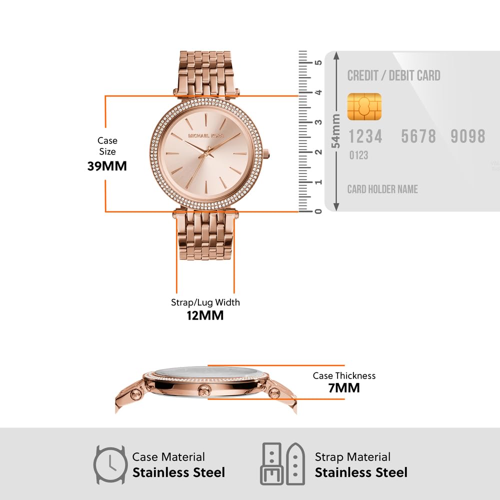 Michael Kors Darci Three-Hand Rose Gold-Tone Women's Watch (Model: MK3192)