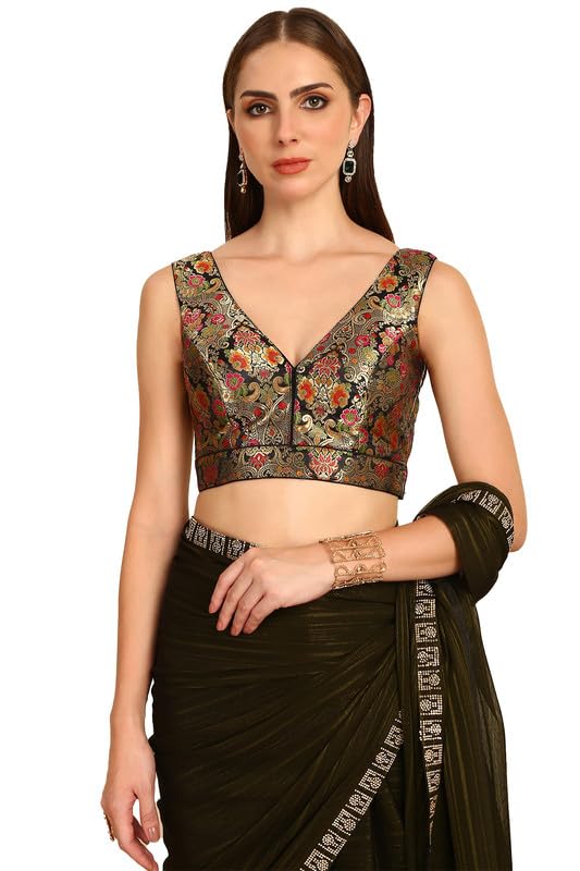 Soch Women Ethnic Motifs Woven Design Silk Blend Jacquard Blouse