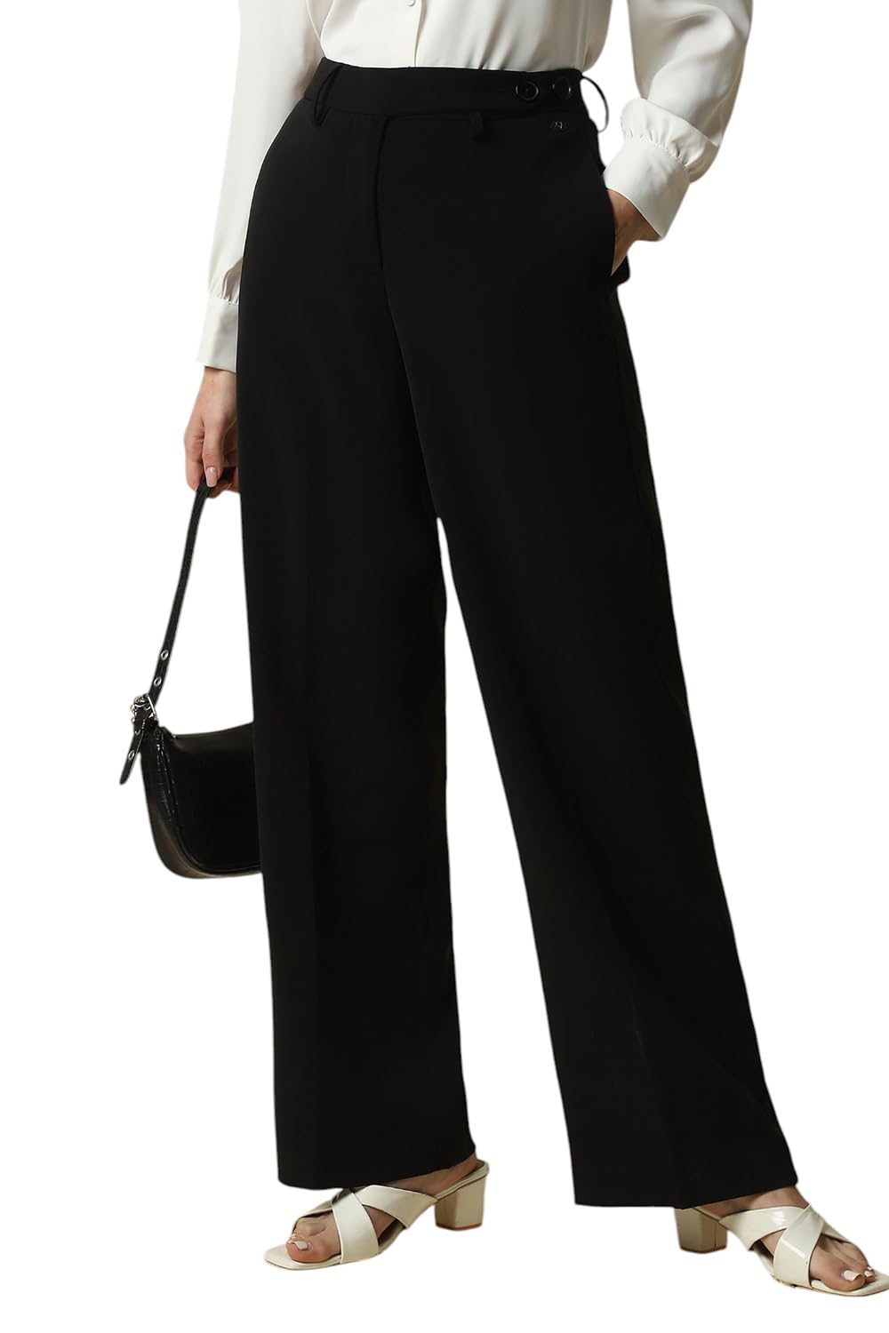 Allen Solly Women Regular Fit Solid Casual Formal Cotton Pants