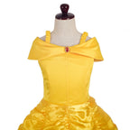 Dressy Daisy Girls' Princess Yellow Gold Ball Gown Birthday Party Fancy Dress Up Halloween Costume with Accessories