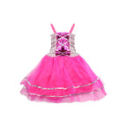VOWOV Halloween Girls Dress Up Princess Fairy Costume Set with Dress, Wings, Wand and Headband for Children Ages 3-10