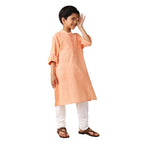Fabindia BoyS Cotton Woven Regular Kurta (102864603_Peach