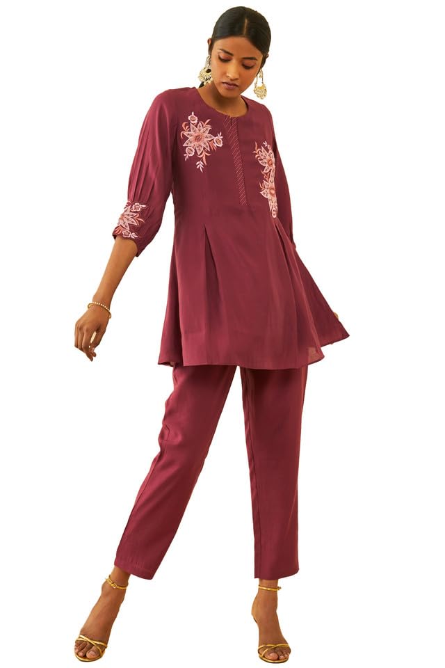 Soch Women Muslin Embroidered Ethnic Wear