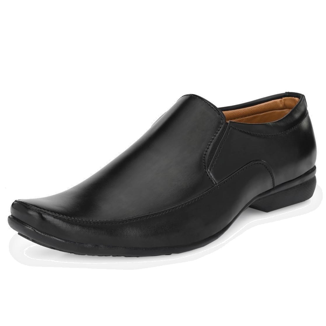 Leatherkraft Stacked Heel Slipon Formal Shoes Black 8