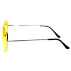 zeroUV Classic Metal Frame Yellow Tinted Night Driving Aviator Sunglasses (Silver-Black Yellow)