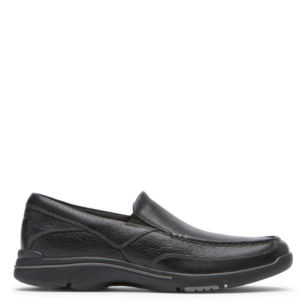 Rockport Mens Eberdon Slip-On Loafer- Black Leather/Flint-10.5 M