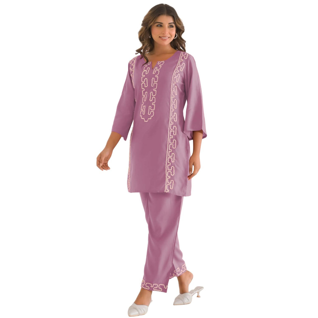 SHIENZY Ethnic Co-Ord Set | Casual Pant Top for Women | Fancy Kurta Set | Full Dress Pair | Stylish Kurti Outfit | Co-Ordination