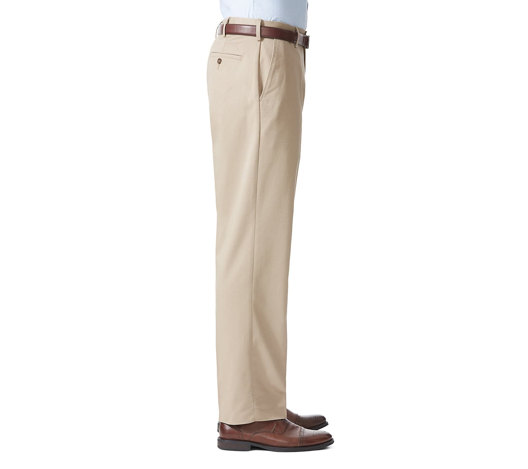 Dockers Men's Relaxed Fit Comfort Pants, British Khaki, 38W x 34L
