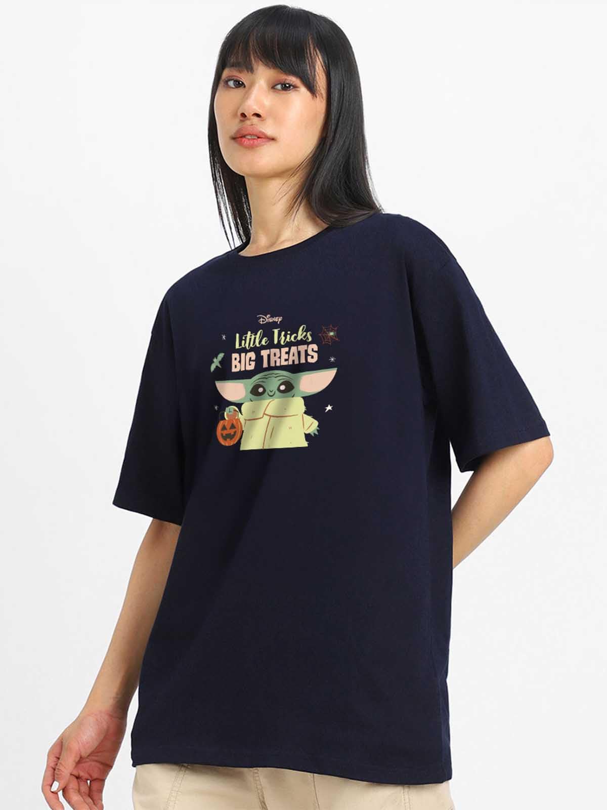 Juneberry Pure Cotton Oversized Loose Fit Drop Shoulder Official Star Wars Merchandise Cool & Latest Graphic Printed Round Neck