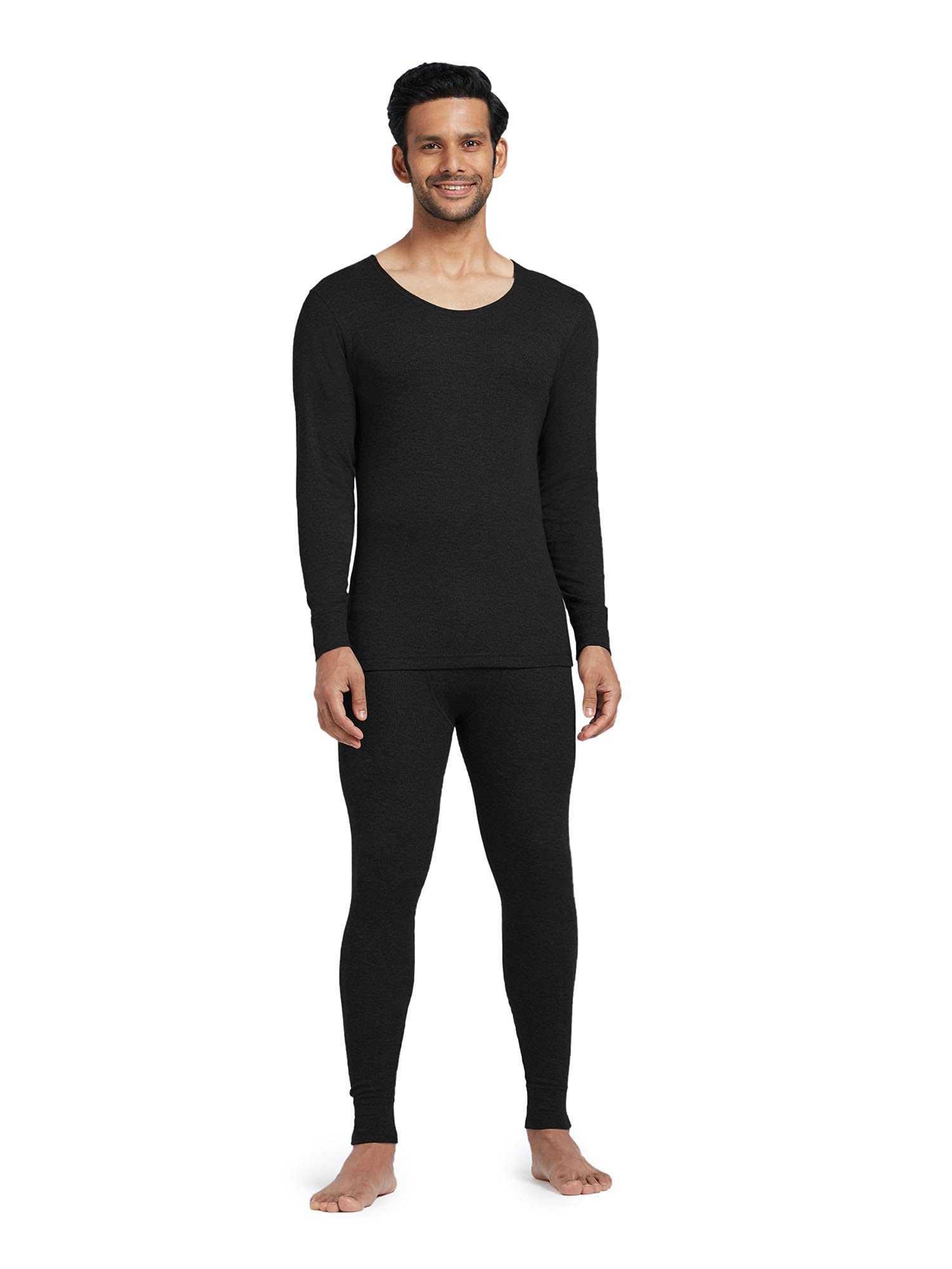 XYXX Mens Thermal Set | Antibacterial, Skin Friendly with Superior Heat Retention | Slim Fit Solid Alpine IntelliHeat Thermal S