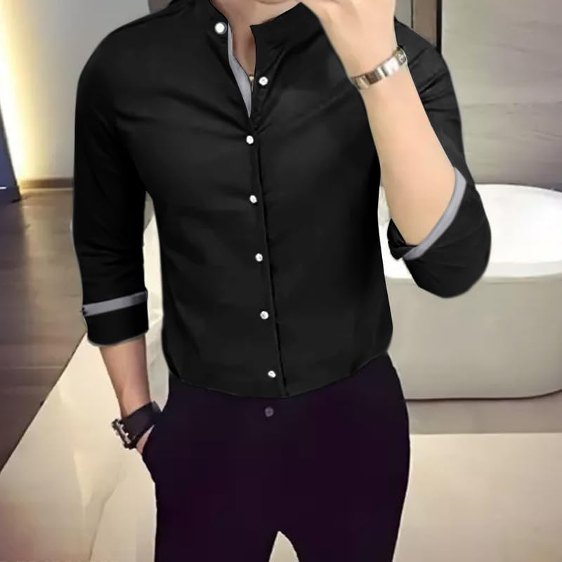 Tee Projekt Casual Cotton Long Sleeve Shirt for Men Formal Wear Regular Wear