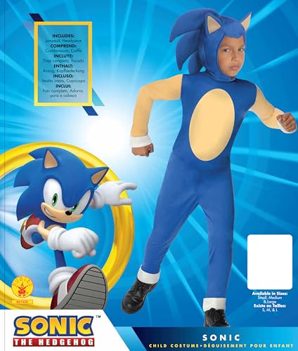 Sonic The Hedgehog Jumpsuit & Mask Costume Child Large 12-14