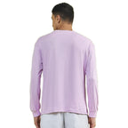 Bewakoof Mens Solid Purple Round Neck Full Sleeve Oversized T-Shirt