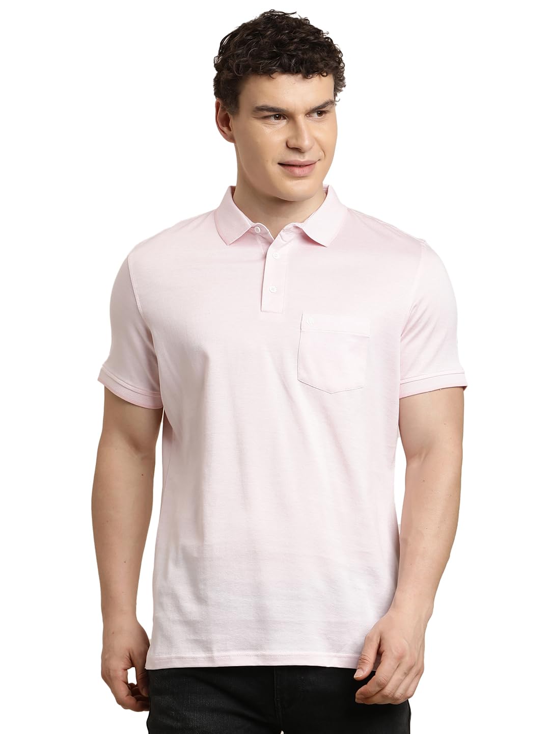 Turtle Men Light Pink Solid Pure Cotton T-Shirt
