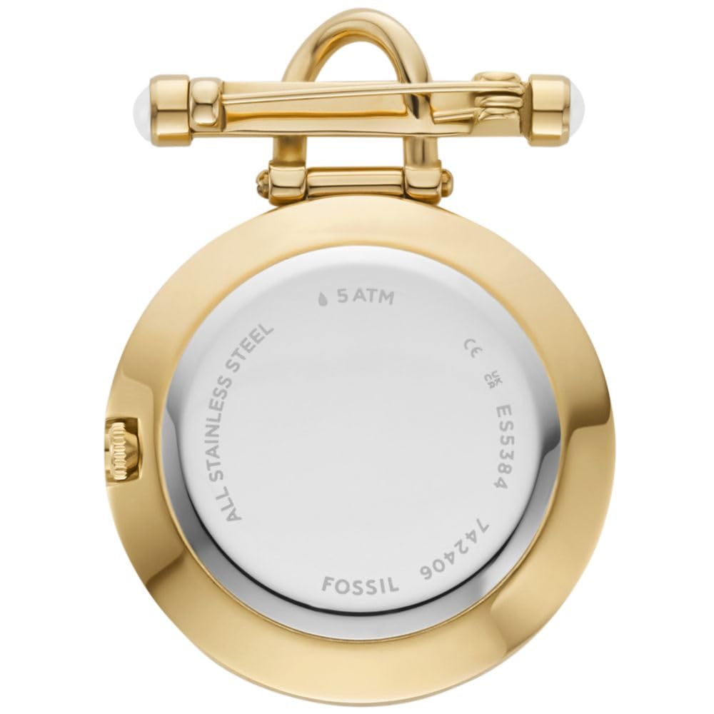 Fossil Women's Scarlette Three-Hand Gold-Tone Stainless Steel Watch Brooch
